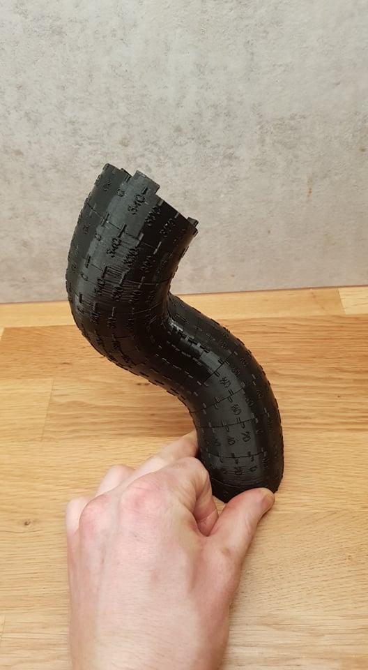 51 mm väljalasketoru 15° põlv, lühike raadius – 3D prindimudel - Pilt 3